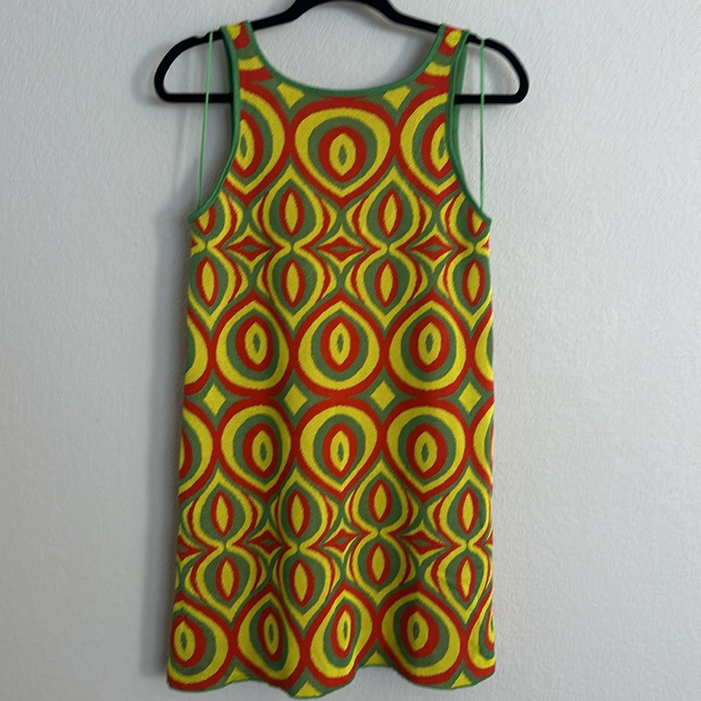 New! ZARA 70’s inspired scoop back psychedelic dress S - Picture 2 of 8
